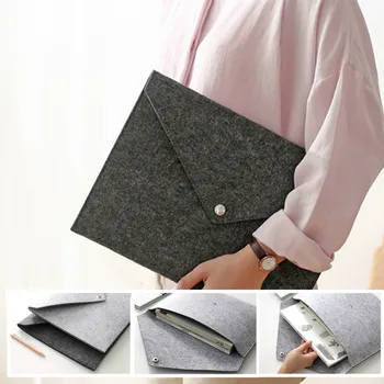 

2pcs/lot File Bag Simple Solid A4 Big Capacity Document Bag Briefcase File Folders Chemical Felt Filing Products Student Gifts