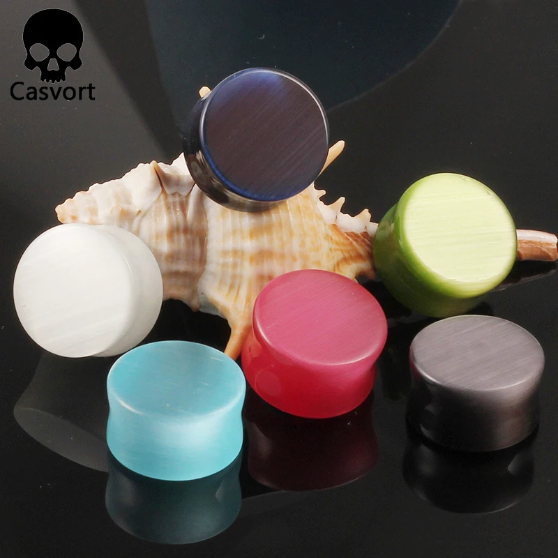 

Casvort 2PCS Stone Ear Piercing Body Jewelry Gauges Plugs Tunnels Stretcher Flesh Earrings Expander Fashion Gift 2PCS/Lot