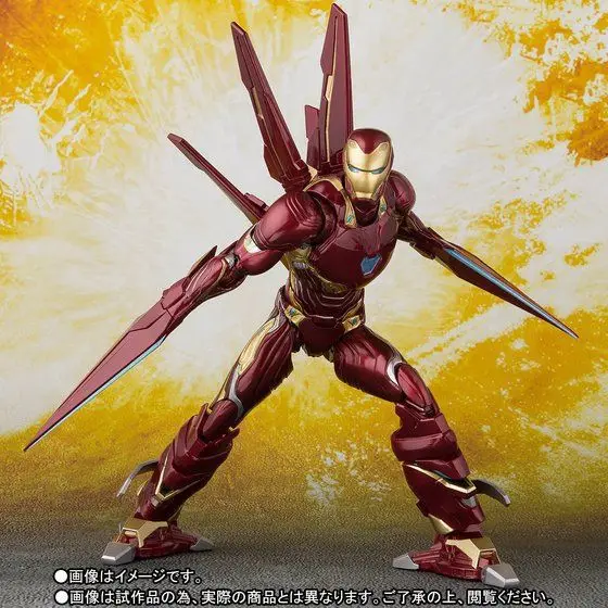 

Anime SHF Iron Man 6-Inch MK50 Nanometer Weapon Versions Mobile Garage Kit Model Boxed