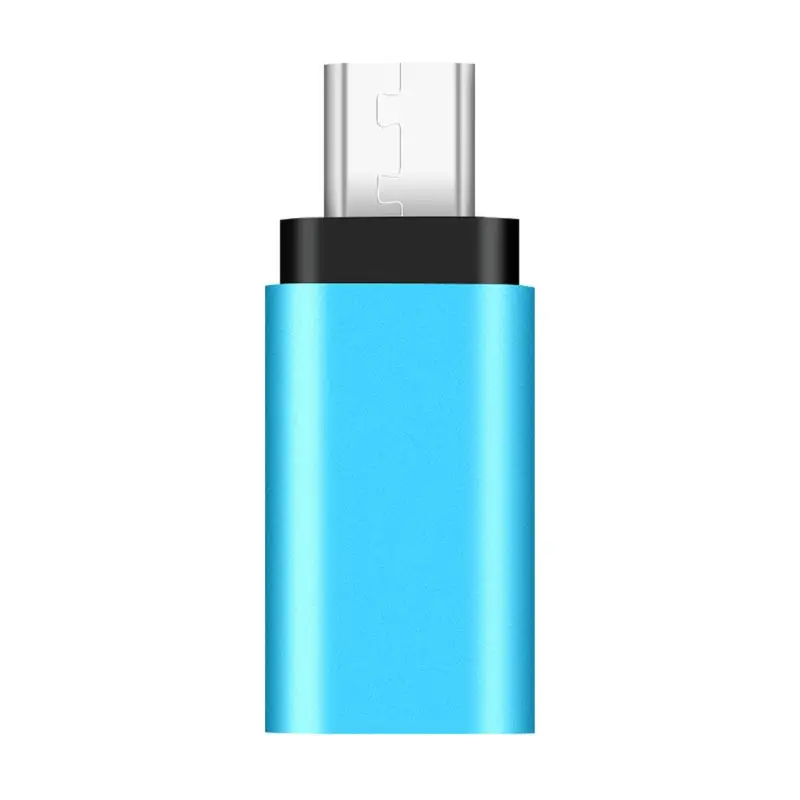Синий 8 Pin Lightning Женский к Micro USB Мужской алюминиевый конвертер зарядный разъем адаптер для samsung Xiaomi Huawei ZTE Android Mo - Цвет: Синий