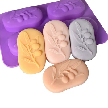 

4 Even Olive Soap DIY Silicone Handmade Cake Chocolate Jelly Pudding Mold