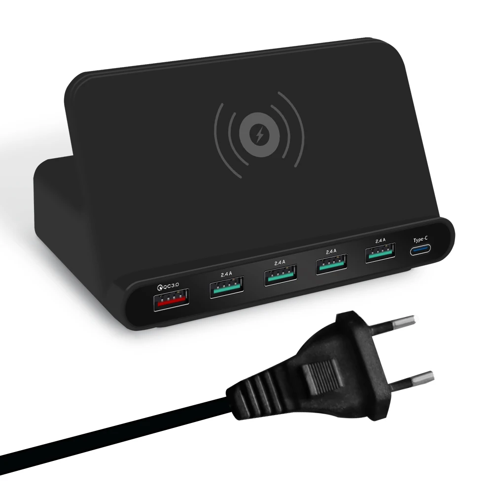 3 в 1 Универсальное Qi Беспроводное зарядное устройство для смартфона Мульти USB быстрая зарядка держатель