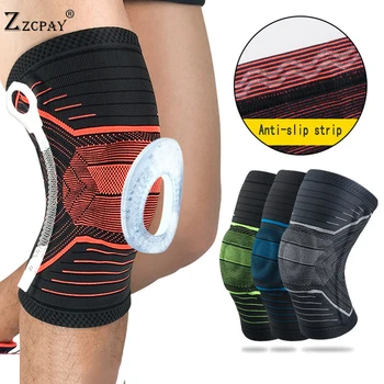 

1PCS Sports Knee Pads Knee Support Silicone Spring Knee Cover Protector Brace Basketball Running Dance Kneepads Tactical Kneecap
