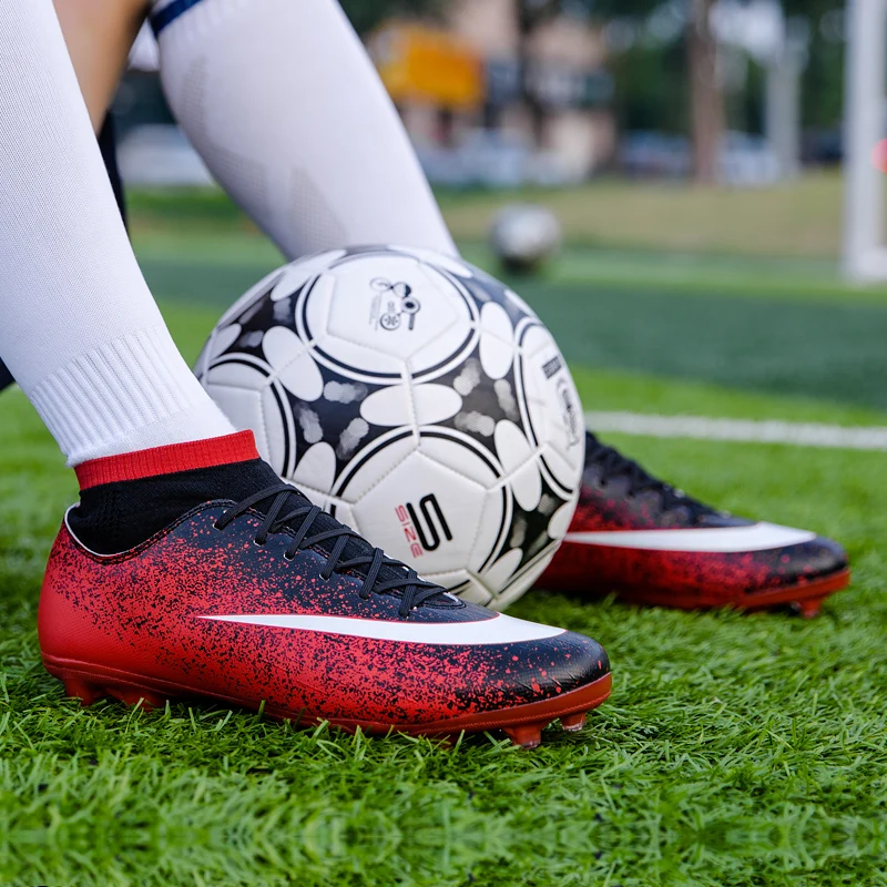 Zeeohh высокие кроссовки для беговой дорожки мужские профессиональные кроссовки дизайн высокого качества длинные шипы футбольная обувь Chuteira Futebol