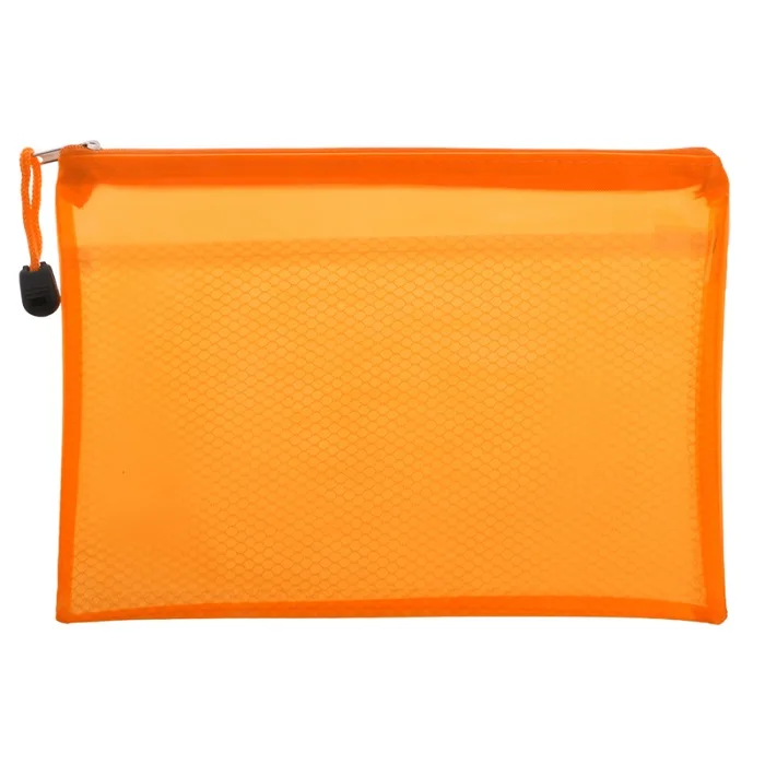 Новейшая Сумка для документов A5 на молнии, карман для хранения, органайзер для офиса, школы, водонепроницаемый - Цвет: Оранжевый