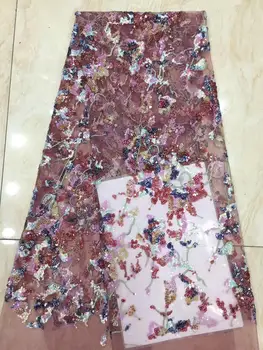 

Bestway Hot Sell French Tulle Lace Fabric 2020 High Quality Nigerian Women Wedding Sequin Embroidery Aso Ebi African Lace Fabric