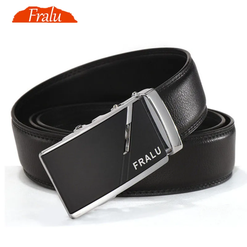 FRALU 2017 Hot sale fashion 100% cow genuine leather men belt luxury high quality automatic buckle belts for free shipping|genuine belt|automatic
