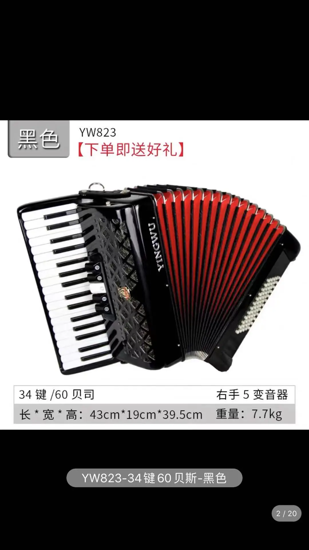 TianChunyue Accordions for Adults 34Key 60 Bass Accordion Button for Beginners Adults with Straps Backpack Musical Instrument 並行輸入