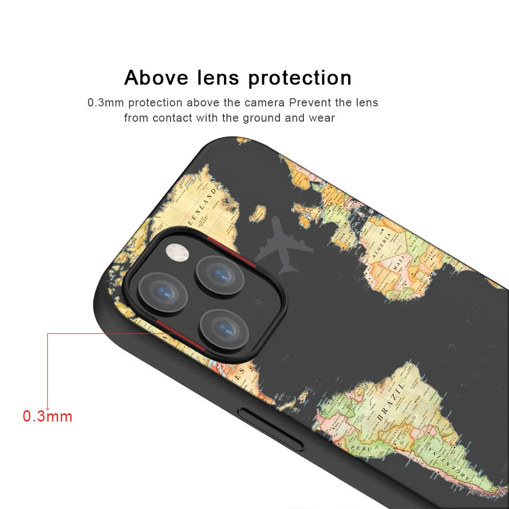 Airplane Map Travel Phone Case For iPhone 11 12 Pro Max Mini Cover for iPhone X XR XS MAX 7 8 6 6S Plus 5 SE 2020 Soft TPU Funda