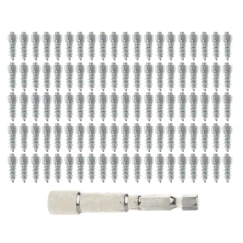 

100 Pcs 12mm Car SUV ATV Anti-Slip Screw Spin Wheel Socket Snow Tire Spikes Trim