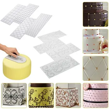 

Baking tools cake surface smoothing plate DIY Cake Plastic Transparent Texture Lattic Mat Cake Border Decorating Tools