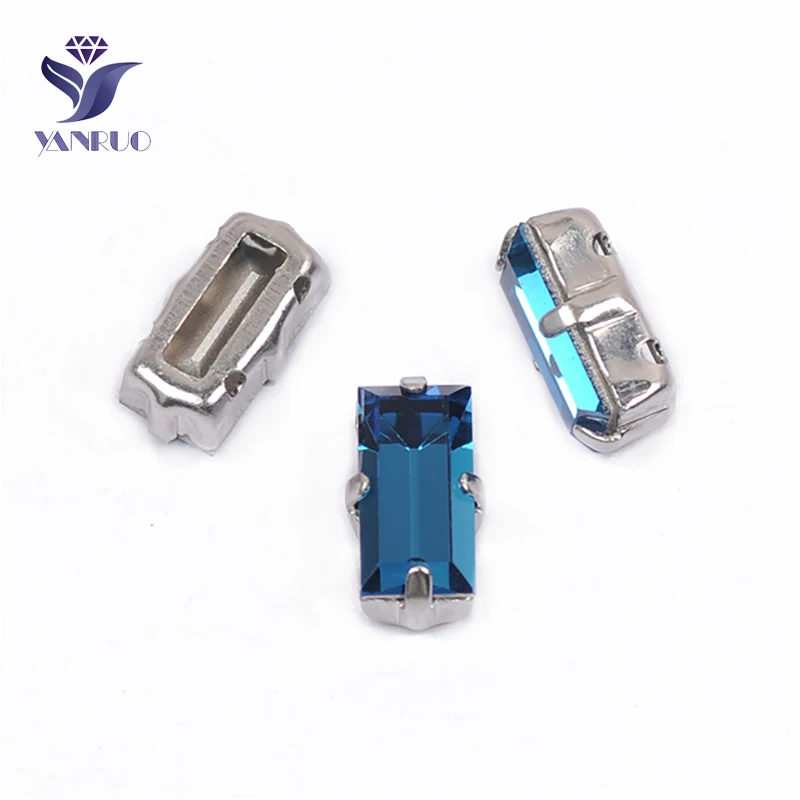 Yanruo 4501 5x10 мм Монтана багет стеклянные камни страз DIY Швейные кристаллы острые