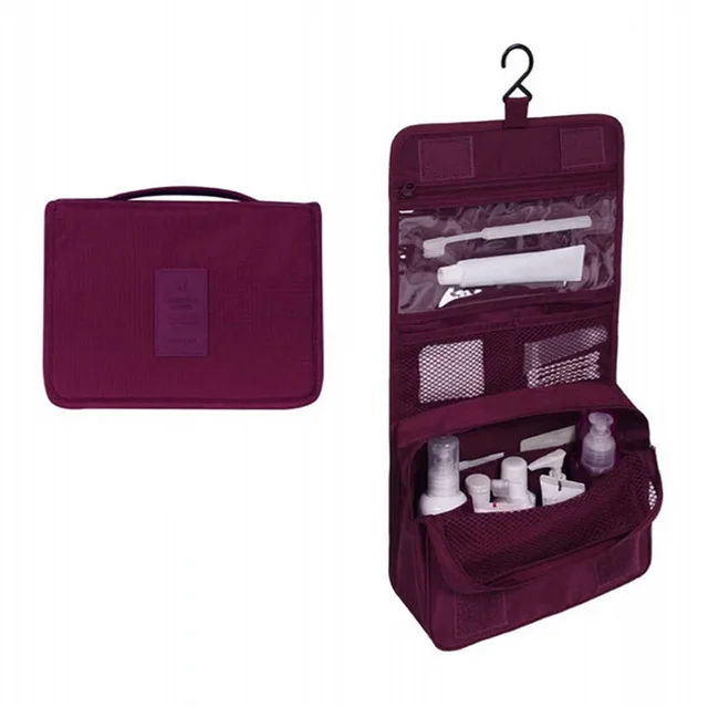 Высококачественный дорожный набор, водонепроницаемая сумка для мытья, косметичка, Складная Многофункциональная подвесная переносная сумка для хранения, дорожная сумка - Color: DU