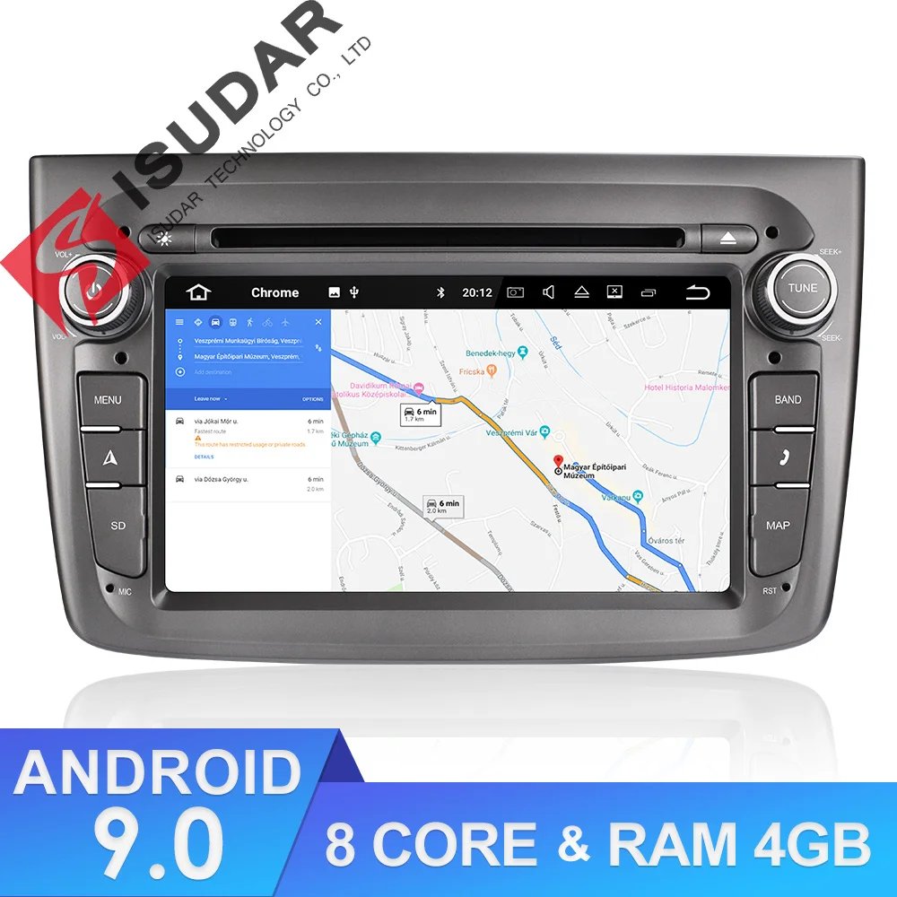 Isudar 1 Din Auto Radio Android 9 For Alfa Romeo Mito 2008- Octa Core RAM 4G ROM 64G Car Multimedia