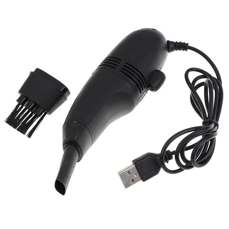 Полезная Мини Компьютерная вакуумная USB клавиатура щетка Очиститель Щетка для ноутбука пылеочиститель набор бытовой чистящий инструмент - Цвет: Black
