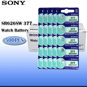 

500PCS 100% Sony Original 1.55V 377 SR626SW SR626 AG4 Silver Oxide Watch Battery SR626SW 377 Button Coin Cell MADE IN JAPAN