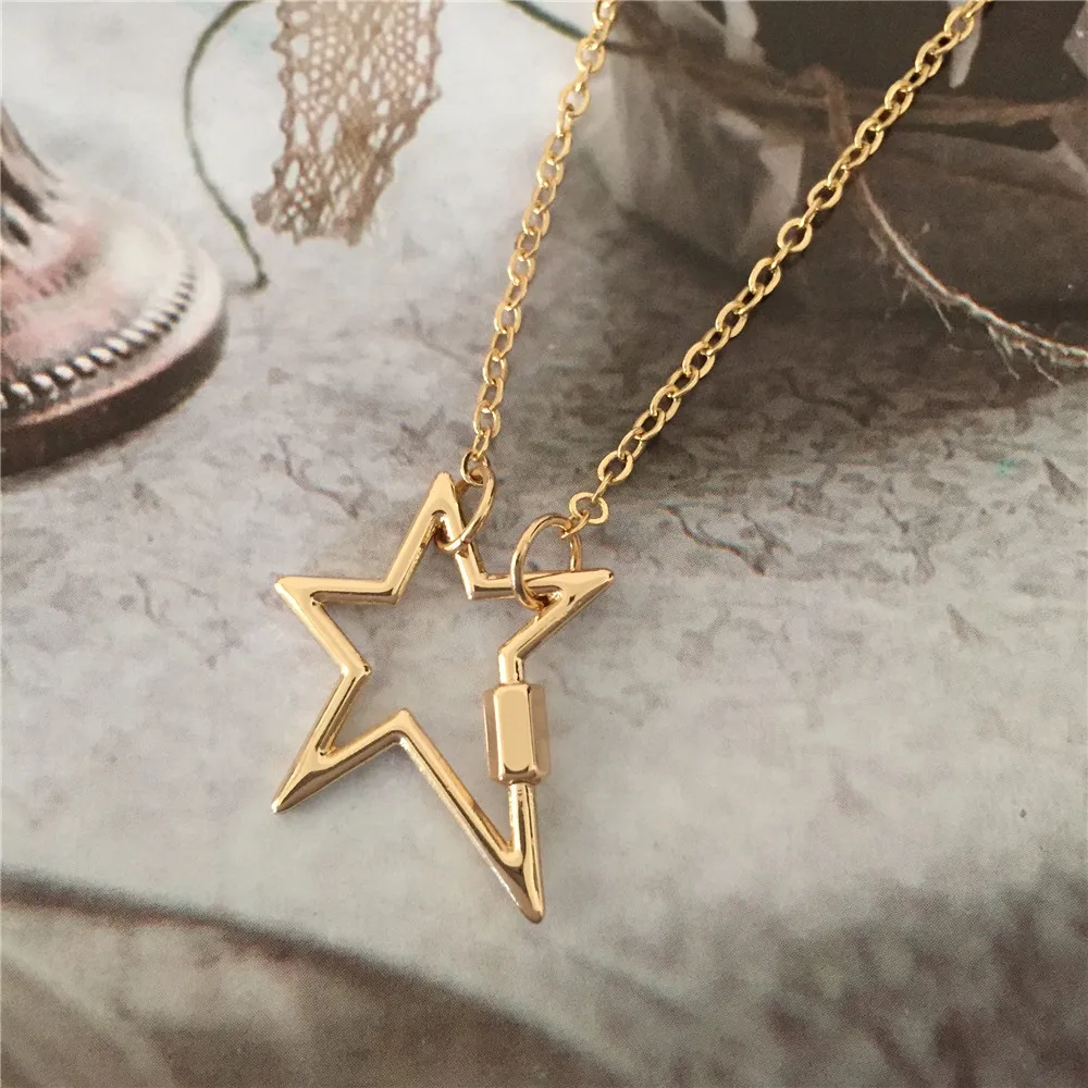 High Quality Gold Color Plating Irregular Star Pendant Necklace For Women Girl Delicate Party Runway Modern Jewelry Decoration | Украшения