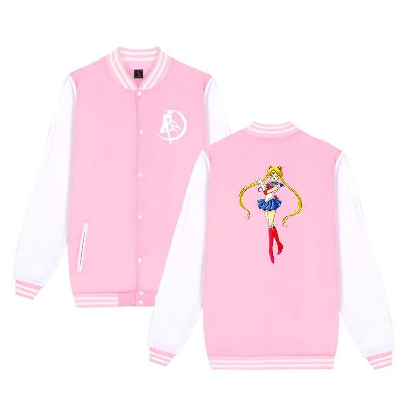 Sailor Moon, Женская бейсбольная куртка, Осень-зима, Harajuku, куртки и пальто для девочек-подростков, модная бейсбольная форма в стиле хип-хоп - Цвет: 916-Sailor Moon-1(1)
