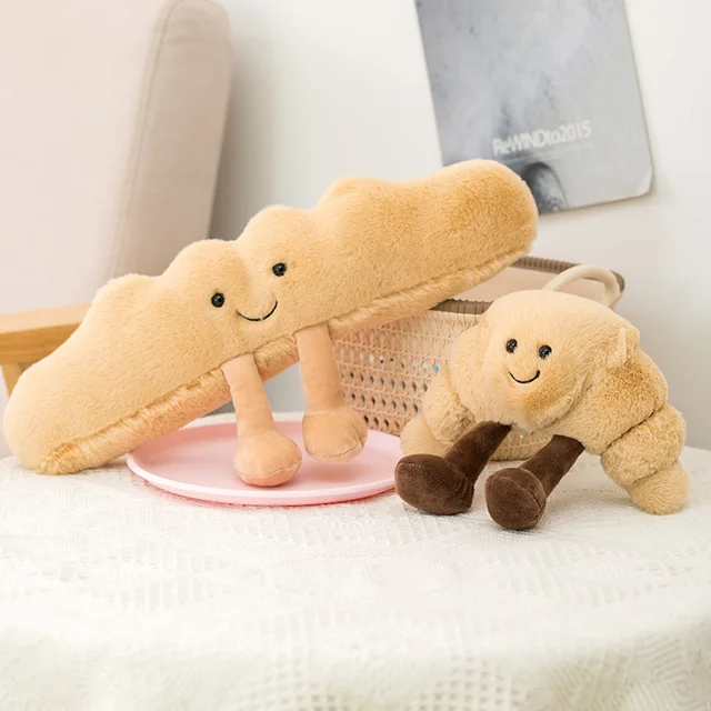 Creative Decoration Cute Plush Toast Bread Pretzel Croissant Baguette Toy Stuffed Food Bread Soft Doll Kids Toys Birthday Gift 4