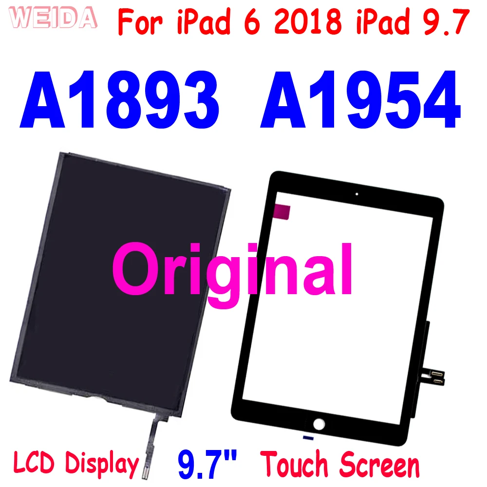 9.7" Original For iPad6 iPad 6 2018 LCD A1893 A1954 LCD Display Touch