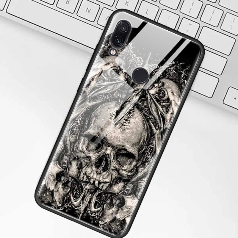 Чехол из закаленного стекла с головой козла сатаны для Red mi 7 8A Note 7 6 8 8Pro K20 K20Pro Xiaomi mi A3 mi CC9E mi CC9