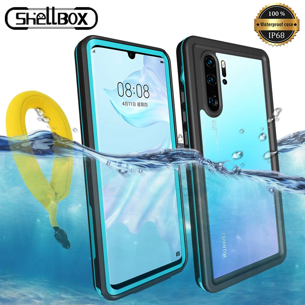 Shellbox Waterproof Phone Case For Huawei P30 Pro P40 Lite Pro Mate 30 20 Pro Clear Silicone 360 Full Protector Underwater Cover pu case for huawei