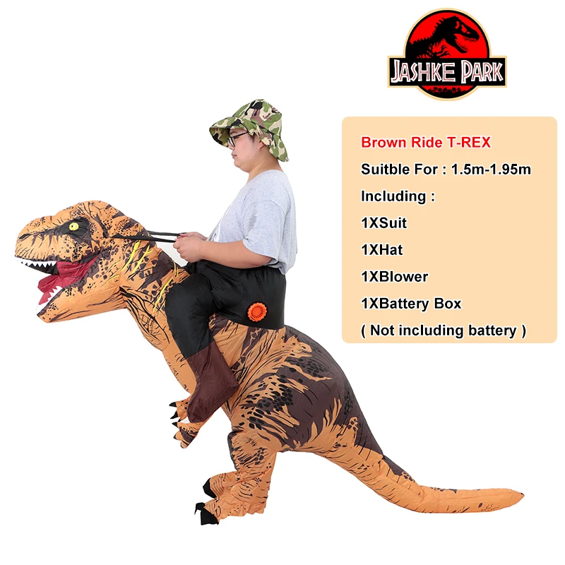 thumbnail image 1 of Disfraz inflable de monstruo T-REX para hombre y mujer, disfraz de dinosaurio para carnaval, Halloween, Navidad, fiesta y espectáculo, 1 of 5