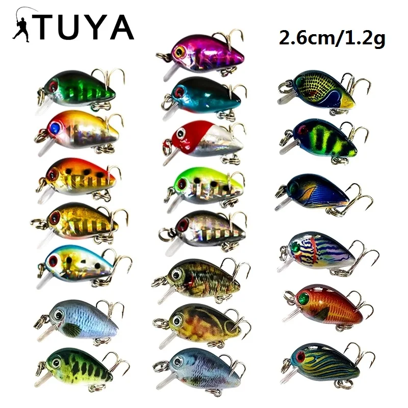 

Mini Minnow Lure Fishing Crankbait Topwater Artificial Bait Floating Fish Lures Fishing Pike Bass Trout 2.6cm/1.2g