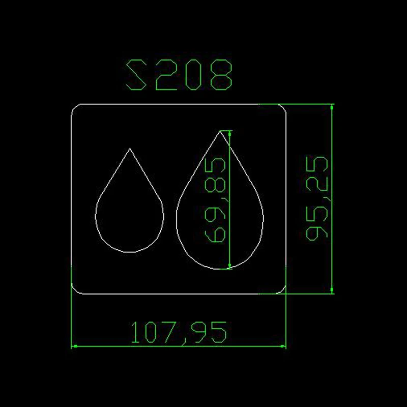Eardrop-S208 стальные деревянные штампы для скрапбукинга Толщина/15,8 мм/