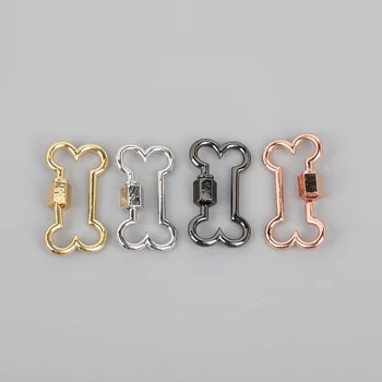 

10pcs/Lot 14x27mm Gold White K Copper Bone Shape Screw Clasps,Metal Carabiner Connector Clasps For DIY Earrings Jewelry Making