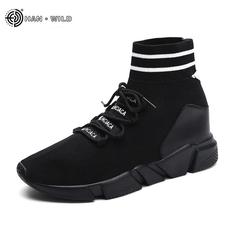 Fashion Casual Shoe For Men 2018 Weaving Fly Breathable Mesh Black Slipon Shoes Lover Couple Trainers Sneakers Mens Human Race |