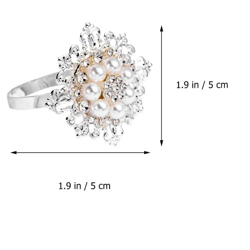 10 шт Цветочный стиль кольца для салфеток держатель для салфеток свадебный банкет ужин украшения(серебро