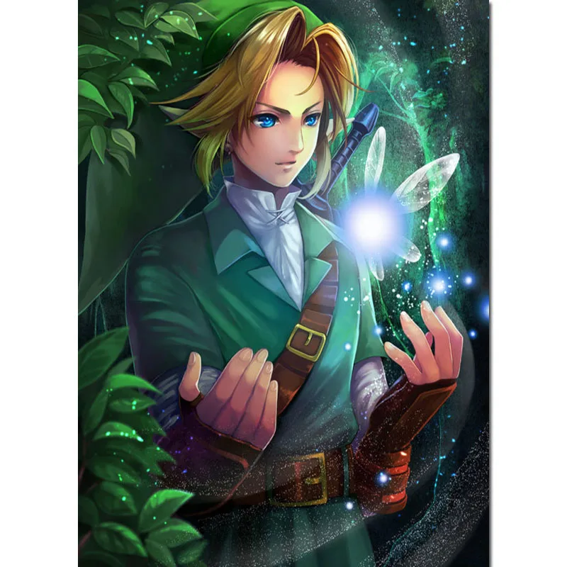5d алмазная картина Zelda игра мультяшный персонаж полный квадратный Круглый Алмаз