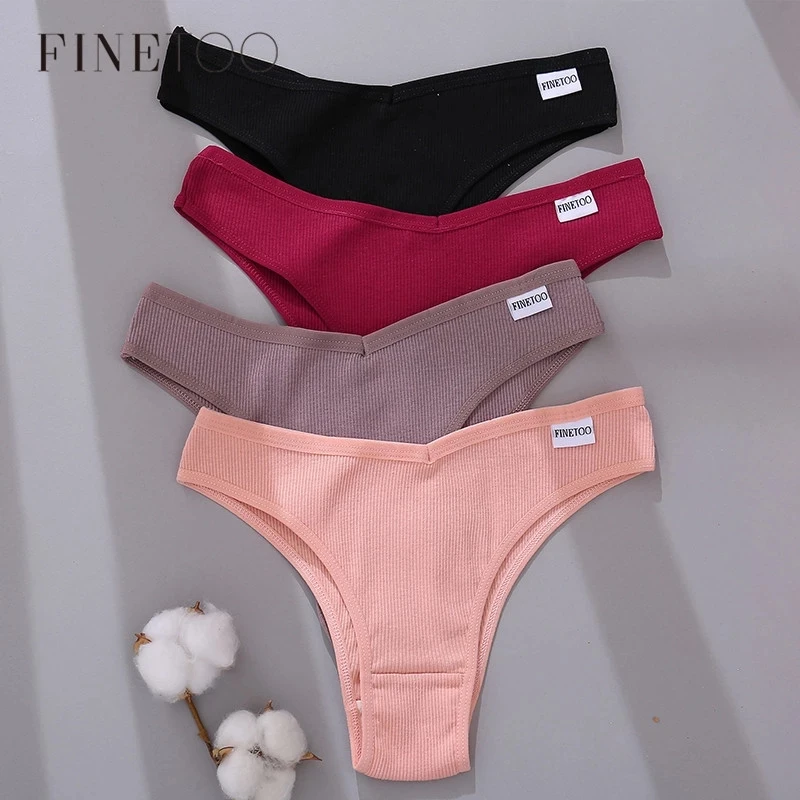 Brazilian Panties Cotton Women's Panties V Waist G-String Underwear Female  T-back Underpants Lady Bikini Panty M-XL