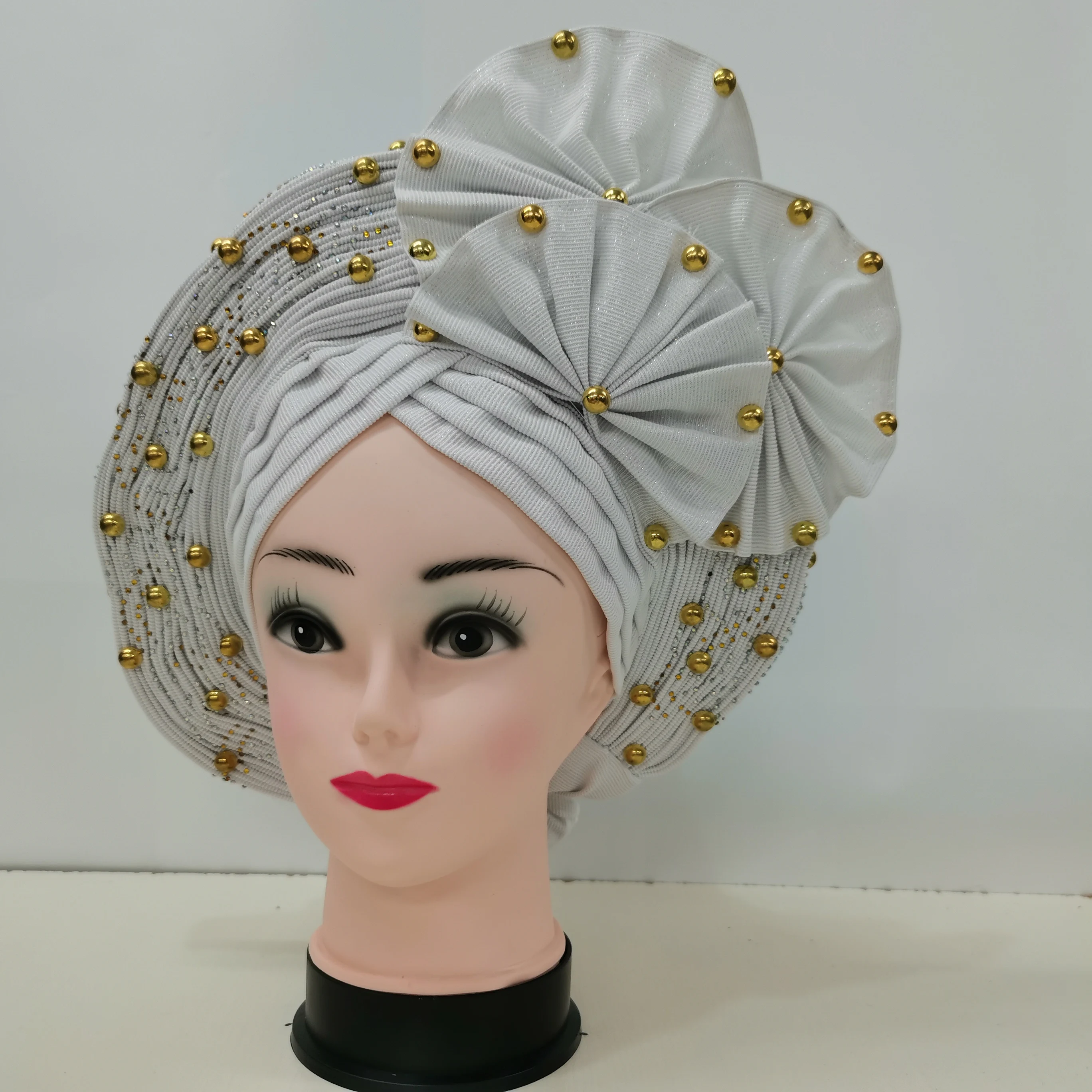 Latest Designs African Accessories Auto Gele Aso Oke Headtie Nigerian