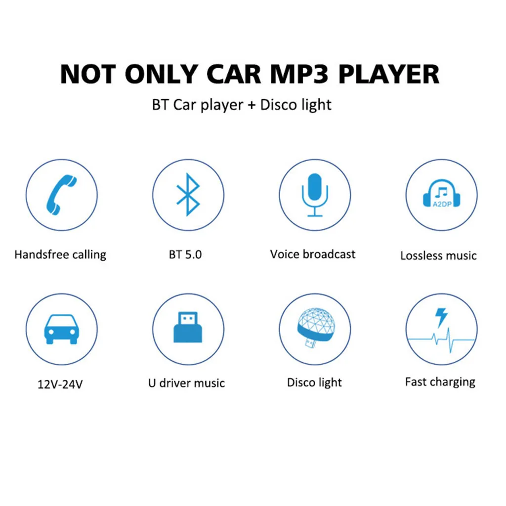 50# Автомобильный Bluetooth 5,0 fm-передатчик диско-светильник BT автомобильный комплект с MP3-плеером 3USB Интерфейс Hands-Free приемник автомобильные аксессуары