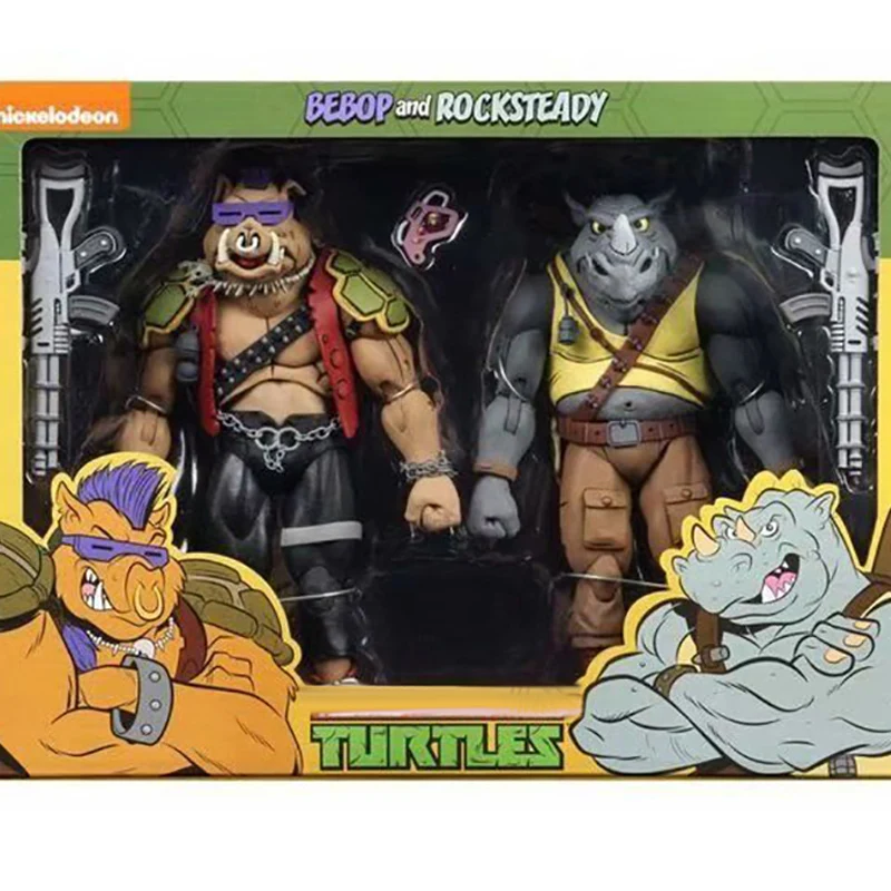 NECA Action Figure Shredder Michelangelo Foot Solder Figure Shredder Donatello Krang Anime Bebop Rocksteady Turtle Figure