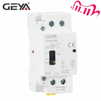 

Free Shipping GEYA GYHC 2P 40A 63A 2NO or 2NC Manual Household Modular DIN Rail AC Contactor AC220V 230V Manual Control