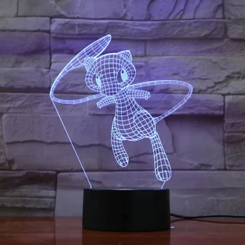 

3d Led Nightlight Cute Creative Pokemon Eevee 7 Colors Fantasy Gradient LED Clock Base Switch Baby Beside 3d Lmap Birthday GIfts