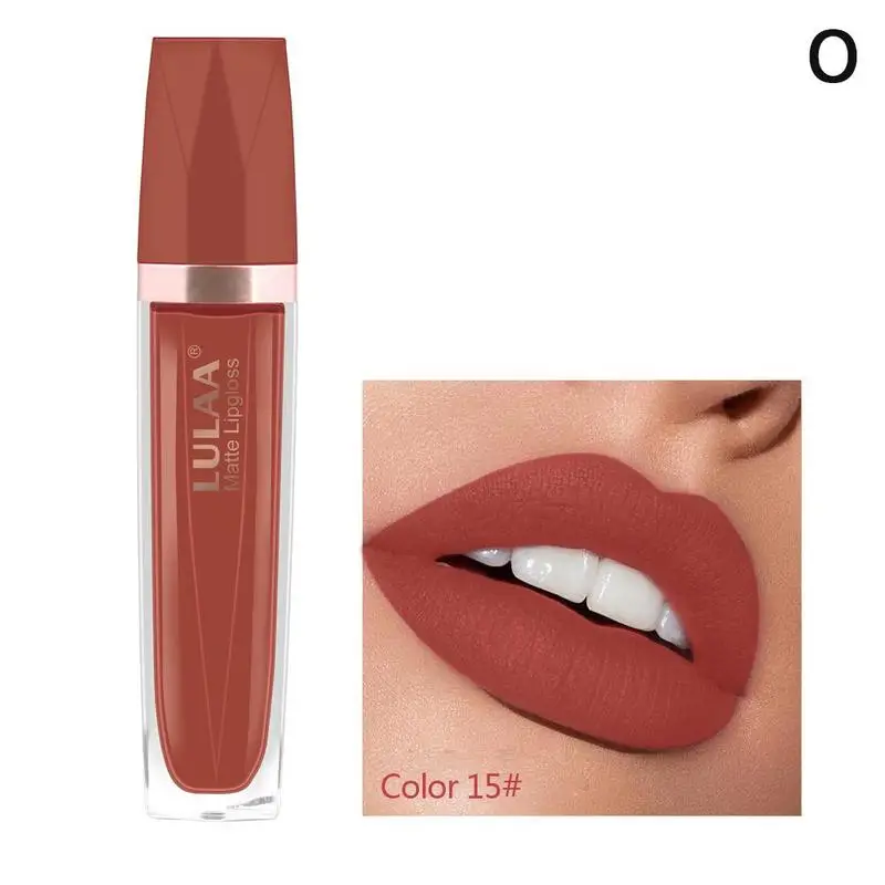 15 Matte Lipgloss Sexy Lip Gloss Matte Long Lasting Waterproof Cosmetic Beauty lipgloss Moisturizing Non-stick Cup Lip Makeup - Цвет: 15