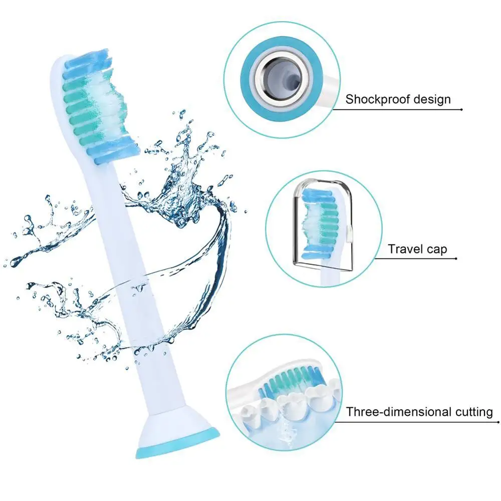 8 шт. HX6015 Съемные насадки для зубной щетки для Philips Sonicare Proresult чистые электрические головки зубной щетки с пылезащитной крышкой