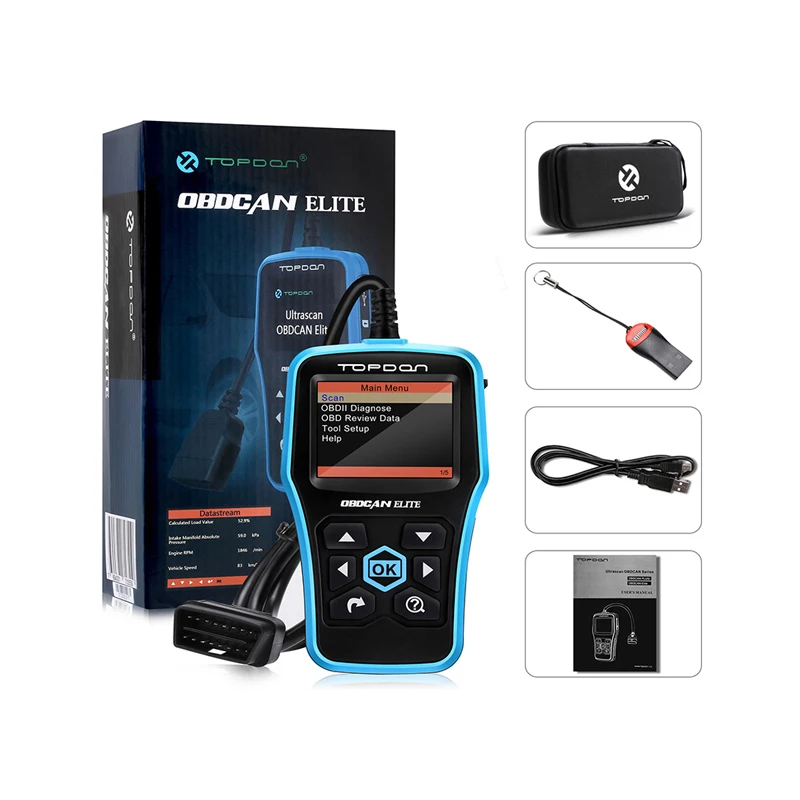OBD2 сканер TOPDON OBDCAN ELITE считыватели кодов полнофункциональный автомобильный