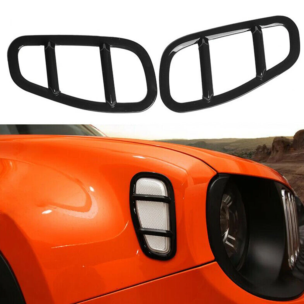 ABS черная боковая крышка лампы 2 шт. для Jeep Renegade- автомобилей наружные аксессуары для укладки молдинги