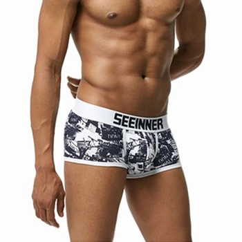 

Mens Cotton Printed Bulge Pouch Boxer Male Panties Trunks Shorts Underwear Underpants Bottoms