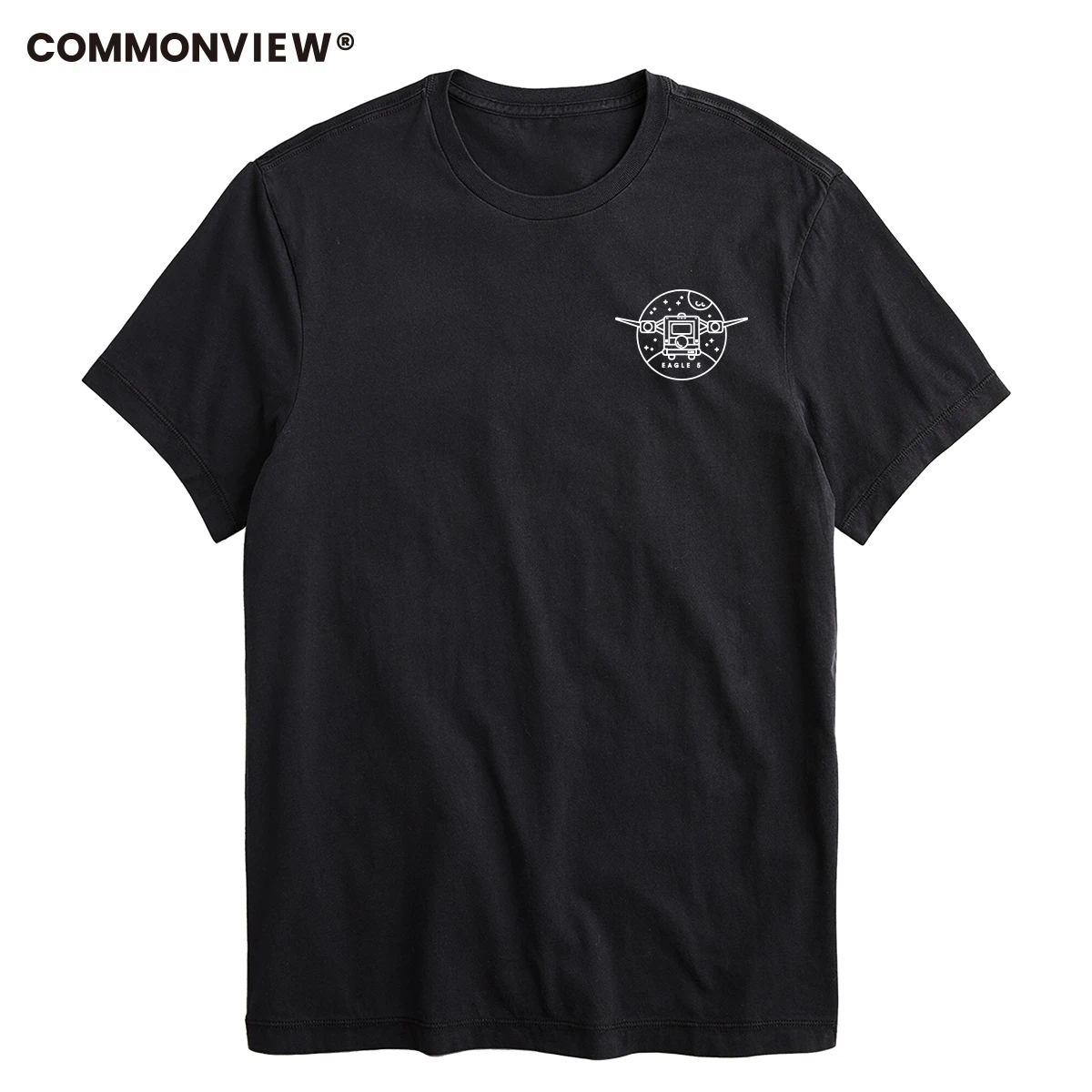 COMMON VIEW 100% cotton casual short sleeve space men T shirt o-neck knitted comfortable fabric street style men t-shirt
