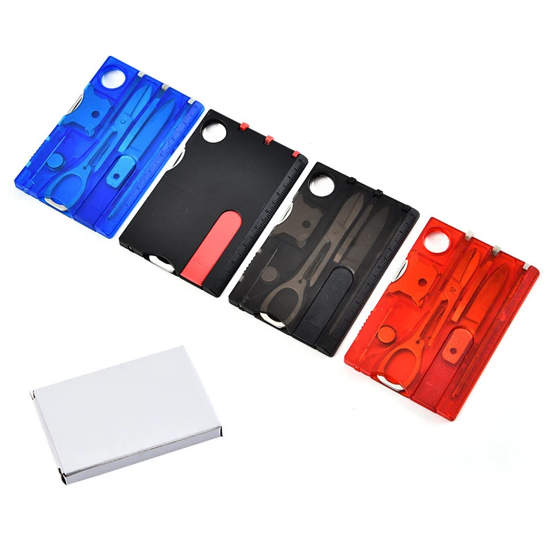 10 In 1 Pocket Credit Card Portable Multi Tools Outdoor Survival Camping Equipment 1 Box Portable Hiking Card Tools Gear 1