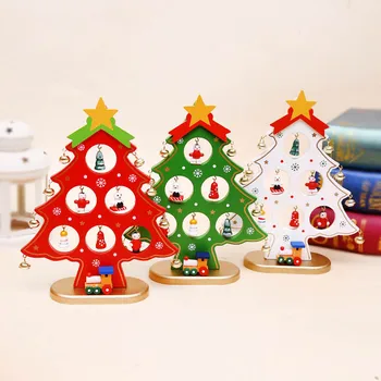 

Christmas Tree Creative DIY Wooden Christmas Gifts Mini Festival Party New Year Door Wall Hanging Home Decoration Ornaments