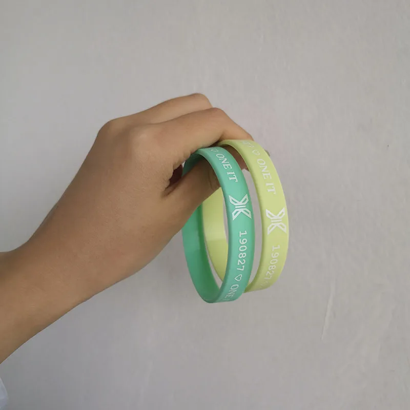 kpop Silicone Rubber Band Elastic Green Yellow Produce 101 x1 Quantum Leap X1 Fly Hand Decor FLASH KIM YOHAN CHO SEUNGYOUN