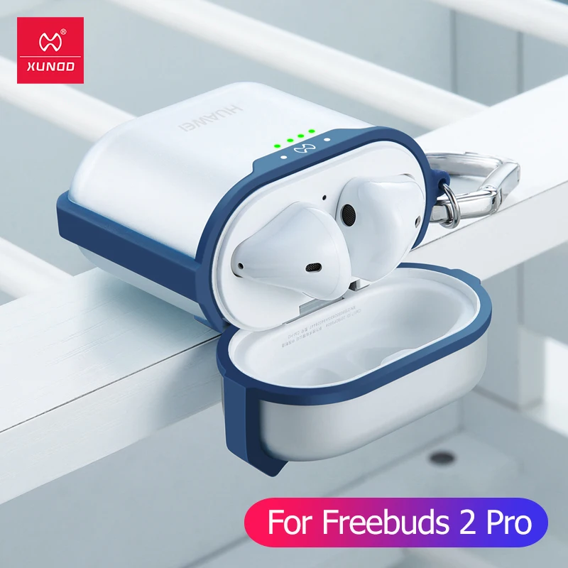 Blue Чехол Xundd для huawei Freebuds 3 чехол для наушников Shookproof Airbag Bumper Cover прозрачный крючок для Honor Flypods Freebuds 2 Pro Чехол - Цвет: Blue