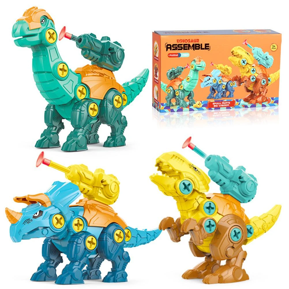 Juguetes de dinosaurios desmontados para niños, 3 paquetes de juguetes de  dinosaurios para desmontar y montar, juguetes de aprendizaje DIY, regalos  para niños|Bloques de atornillar| - AliExpress